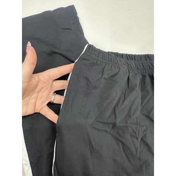 Anthony Richards Womens Sweatpants Petite XL Black White Stripe Elastic Waist - Picture 2 of 10